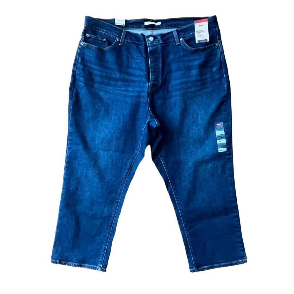 NWT Levi's Wedgie Straight Button Fly Size 24W Cotton Denim Jeans Plus S… - Picture 3 of 16